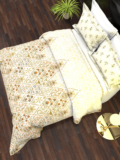 The White Moss DC London Double Bed 100% Cotton bedsheet with 2 pillow covers